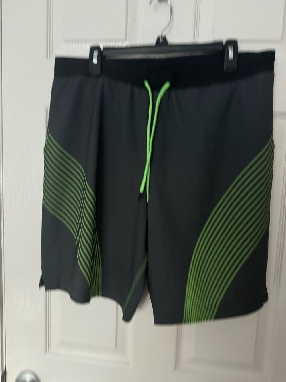 Aqua Tech Lined Swim Trunks/ Shorts Gray and Neon Green Sz: Larg